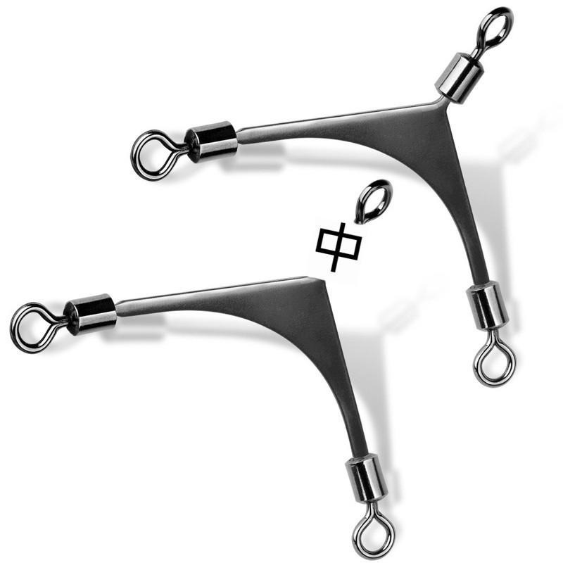 分叉轉環美式扁擔轉環防纏繞分叉連接器串鉤三叉環釣組子線分鉤器-細節圖6