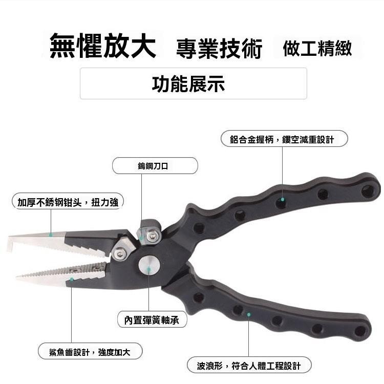 16.5cm/98g 高磅數/大號數鋁合金釣魚粗齒路亞鉗-細節圖4