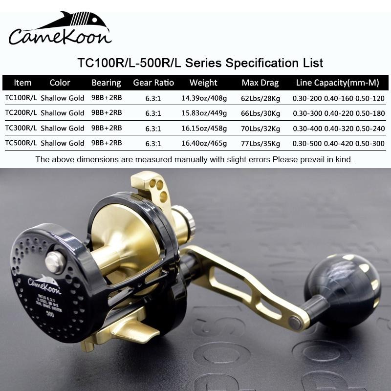 CAMEKOON TC 拉力30kg 高速比6.1:1 全金屬9+2軸深海船釣鐵板重磅鼓式捲線器-細節圖8