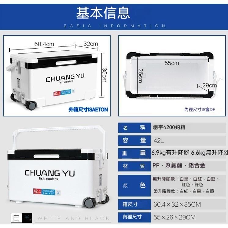 保冰力48小時42公升超強承重雙向開蓋釣魚冰箱/釣箱-細節圖5