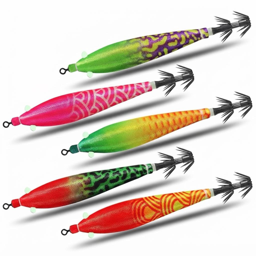 2026 4 # 強夜光吹筒鉤船釣蝦布卷火箭魷魚餌11cm 5.3g魷魚木蝦-細節圖2