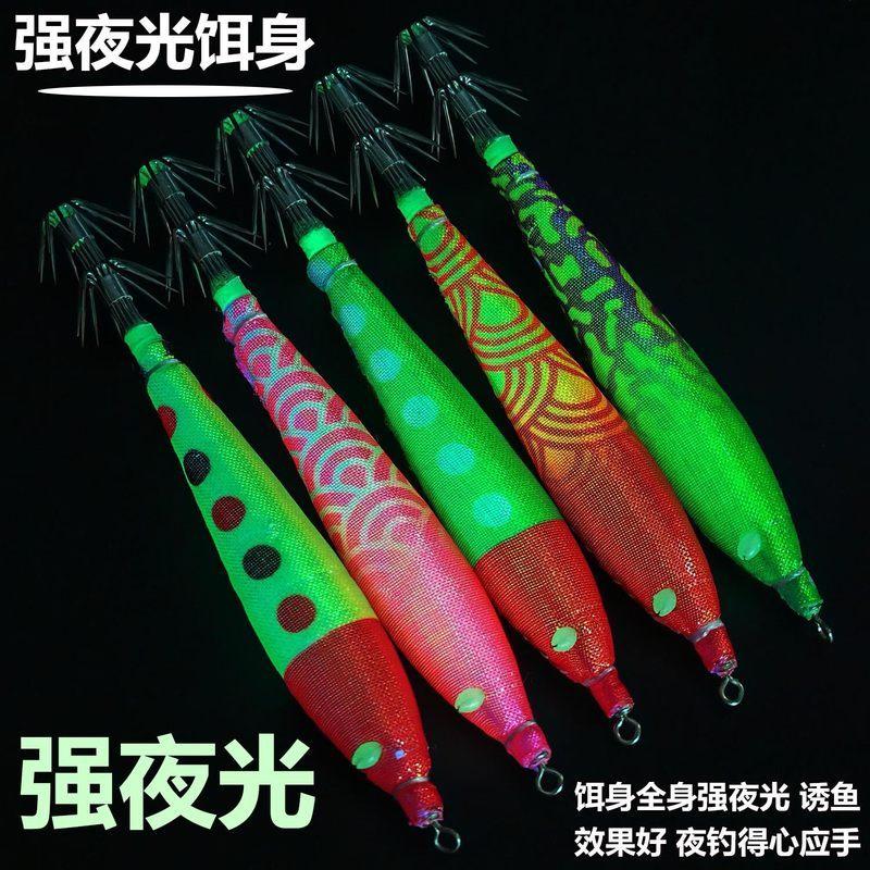 2026 4 # 強夜光吹筒鉤船釣蝦布卷火箭魷魚餌11cm 5.3g魷魚木蝦-細節圖4