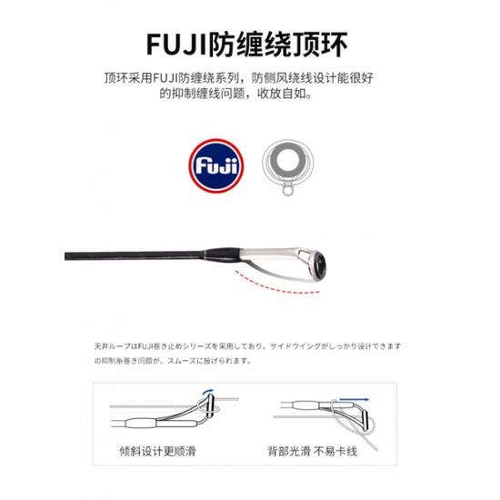 新款MADMOUSE日本全fuji配置1.98米慢摇铁板竿海钓船钓杆交叉碳带-細節圖6