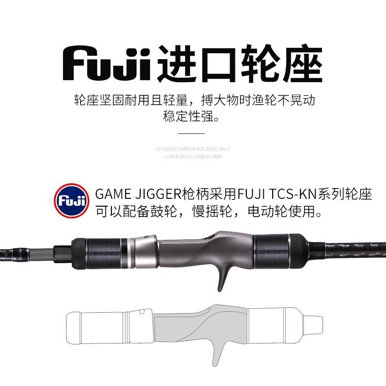 新款MADMOUSE日本全fuji配置1.98米慢摇铁板竿海钓船钓杆交叉碳带-細節圖7