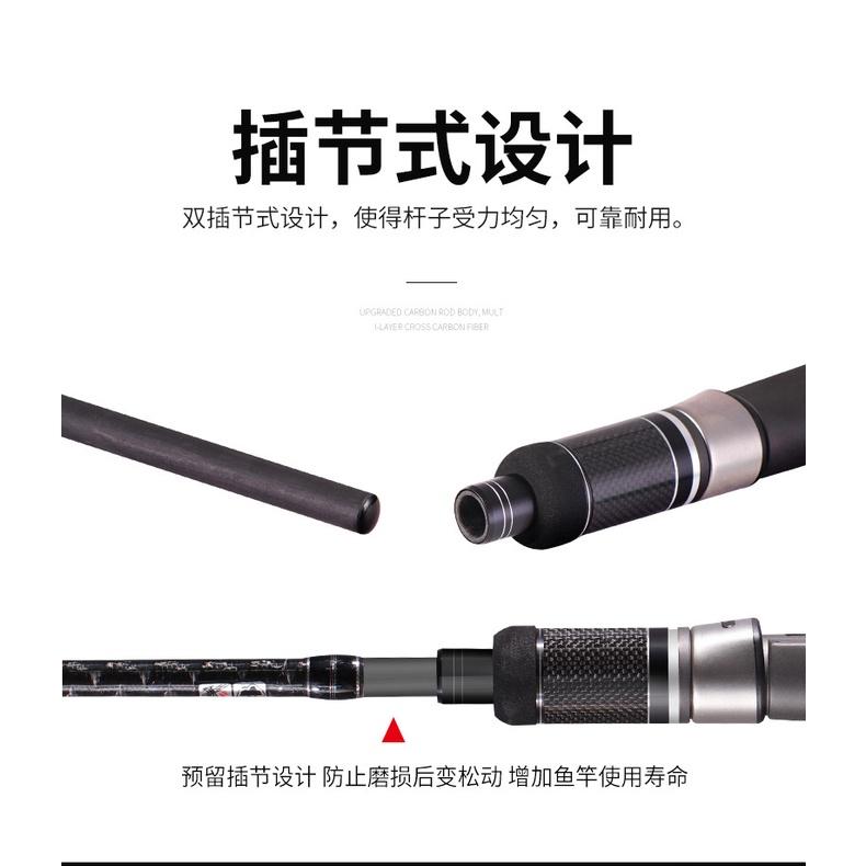 新款MADMOUSE日本全fuji配置1.98米慢摇铁板竿海钓船钓杆交叉碳带-細節圖9