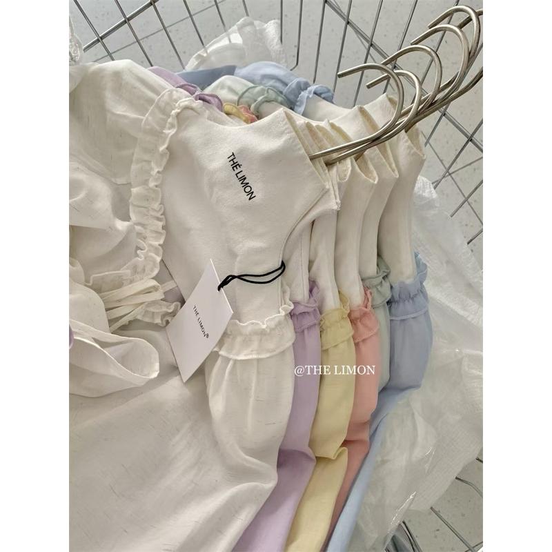 𝐑𝐈𝐂𝐇｜現貨+預購♡ 𝗧𝗛𝗘 𝗟𝗜𝗠𝗢𝗡🍋甜美木耳邊綁帶襯衫上衣｜春夏薄款氣質罩衫-細節圖8