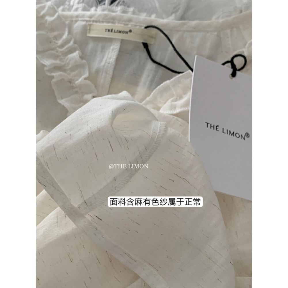 𝐑𝐈𝐂𝐇｜現貨+預購♡ 𝗧𝗛𝗘 𝗟𝗜𝗠𝗢𝗡🍋甜美木耳邊綁帶襯衫上衣｜春夏薄款氣質罩衫-細節圖9