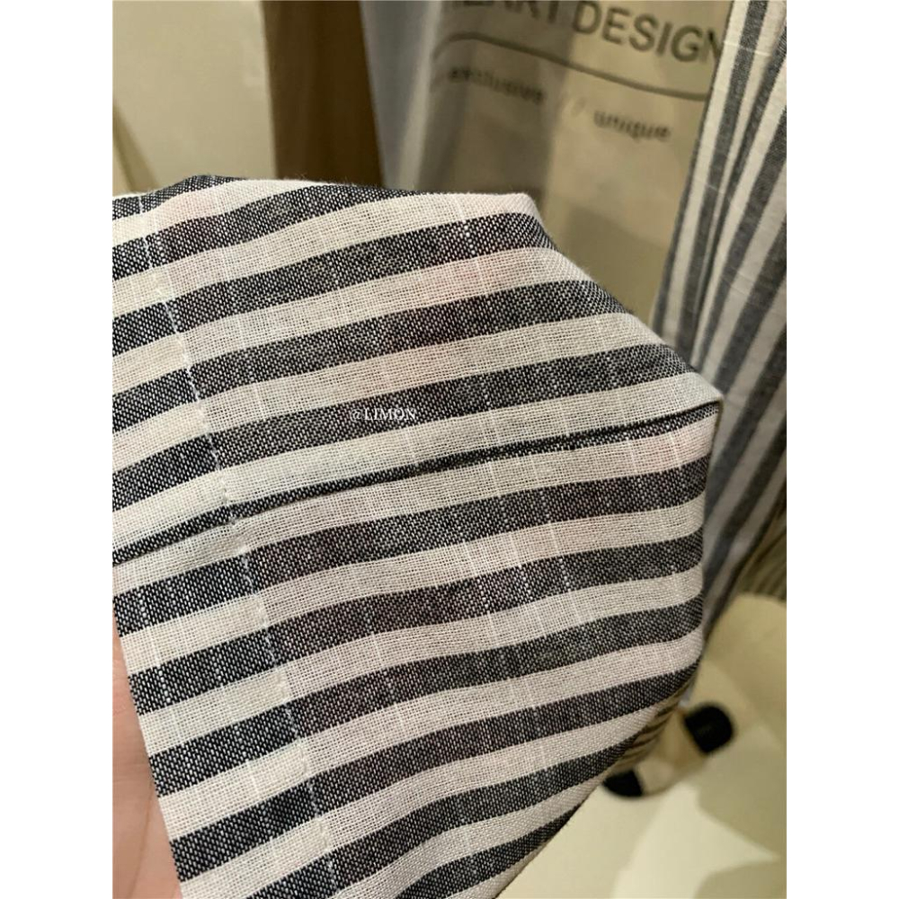 𝐑𝐈𝐂𝐇｜現貨*𝗧𝗛𝗘 𝗟𝗜𝗠𝗢𝗡🍋 好穿到不想脫！隨性鬆弛高腰顯瘦條紋休閒褲  8728-細節圖4