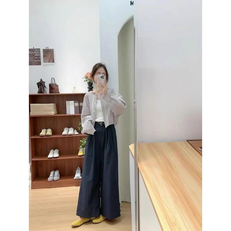 𝐑𝐈𝐂𝐇｜現貨*文藝風輕薄透膚防曬罩衫-細節圖4