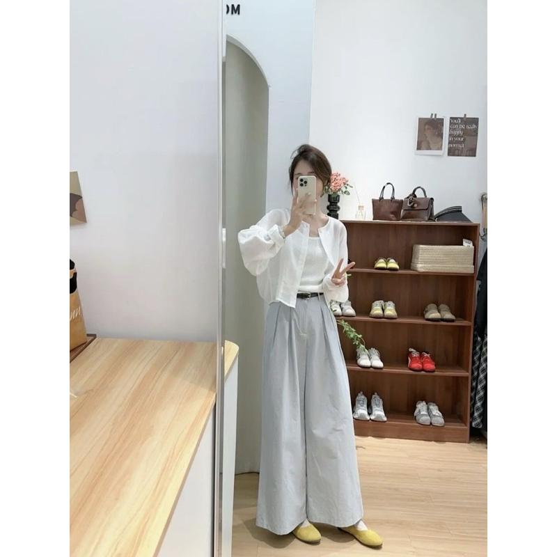 𝐑𝐈𝐂𝐇｜現貨*文藝風輕薄透膚防曬罩衫-細節圖5