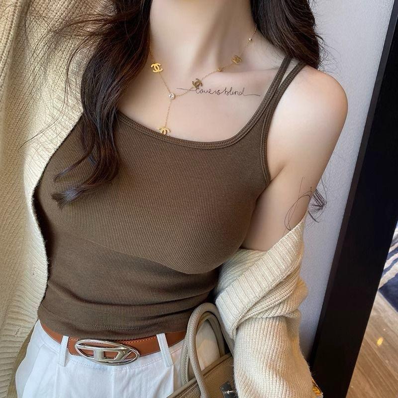 𝐑𝐈𝐂𝐇｜秋冬內磨毛吊帶內搭一體式加厚胸墊打底上衣🫶🏻現貨+預購-細節圖2