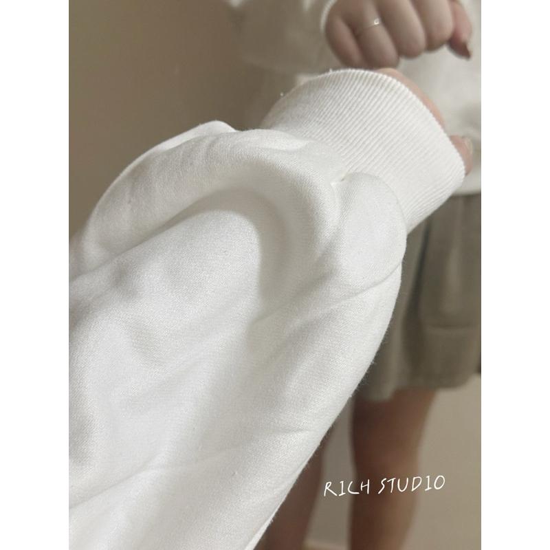 𝐑𝐈𝐂𝐇｜現貨🫶🏻實拍*秋冬大學T新款加厚美式復古拉鍊外套立領大口袋上衣-細節圖5
