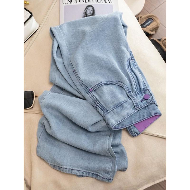 𝐑𝐈𝐂𝐇｜超推!!塞萊爾天絲高腰薄款垂感冰絲闊腿褲🫧現貨+預購-細節圖8