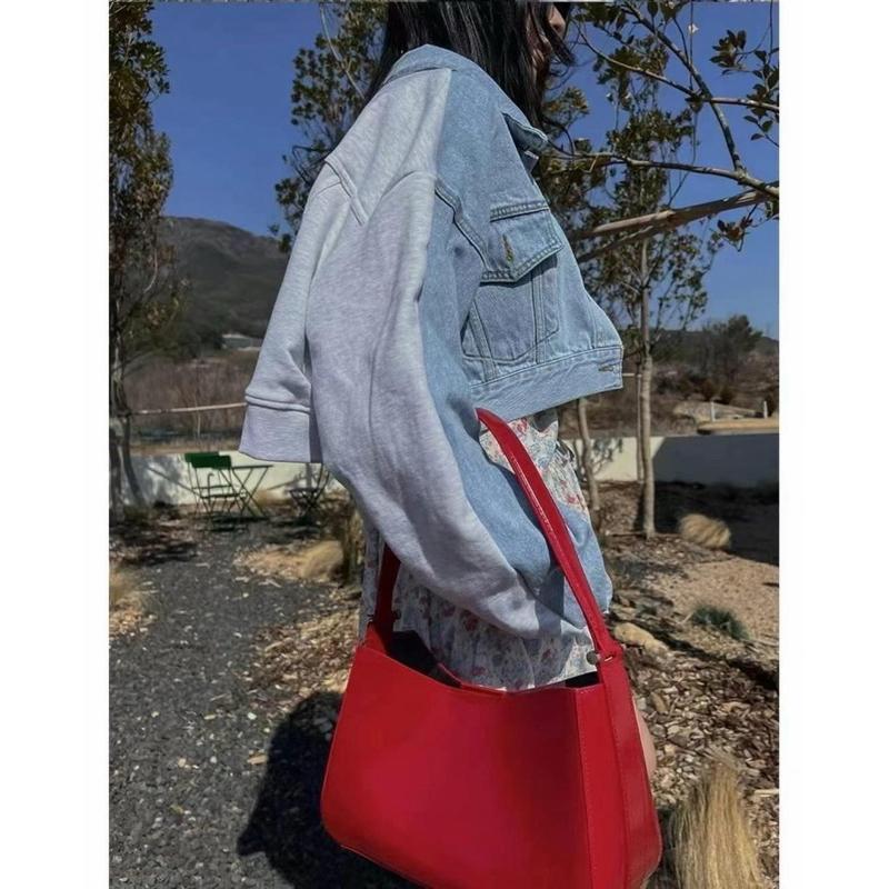 𝐑𝐈𝐂𝐇｜韓版牛仔撞色拼接棉造型感外套☁️預購-細節圖2