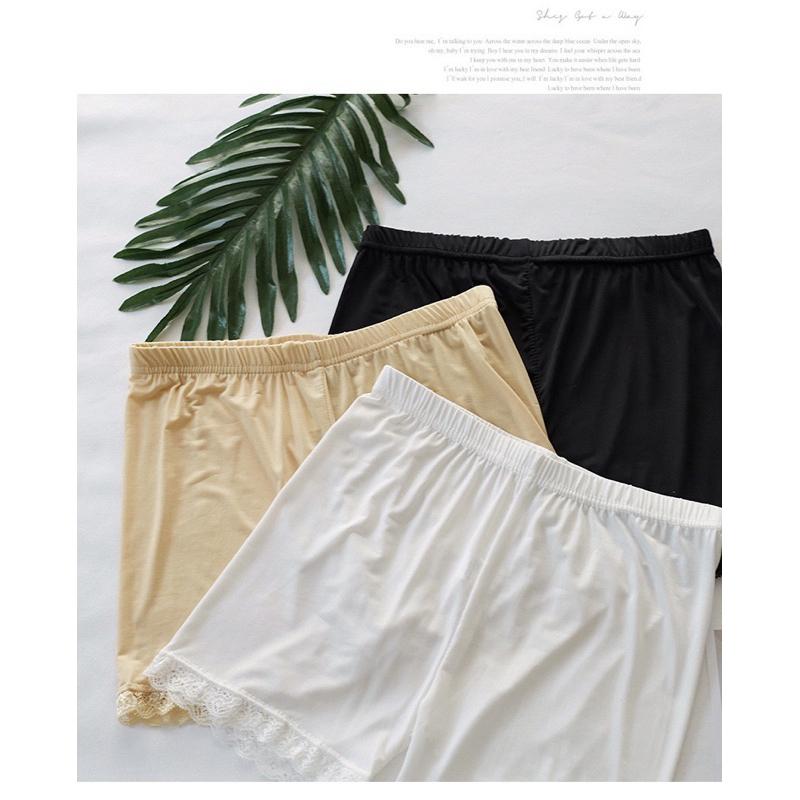 𝐑𝐈𝐂𝐇｜冰絲涼感防走光蕾絲安全褲打底褲♡現貨-細節圖2