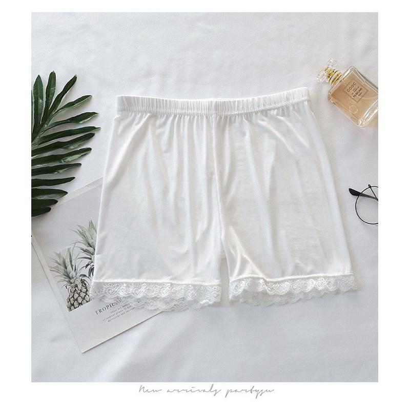 𝐑𝐈𝐂𝐇｜冰絲涼感防走光蕾絲安全褲打底褲♡現貨-細節圖4