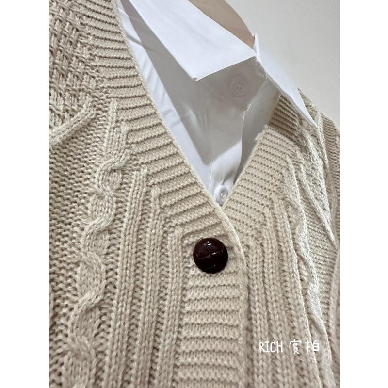 𝐑𝐈𝐂𝐇｜實拍*森系復古開衫馬甲+百搭襯衫兩件式上衣（預購）-細節圖7