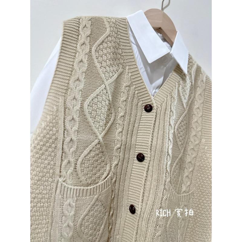 𝐑𝐈𝐂𝐇｜實拍*森系復古開衫馬甲+百搭襯衫兩件式上衣（預購）-細節圖8