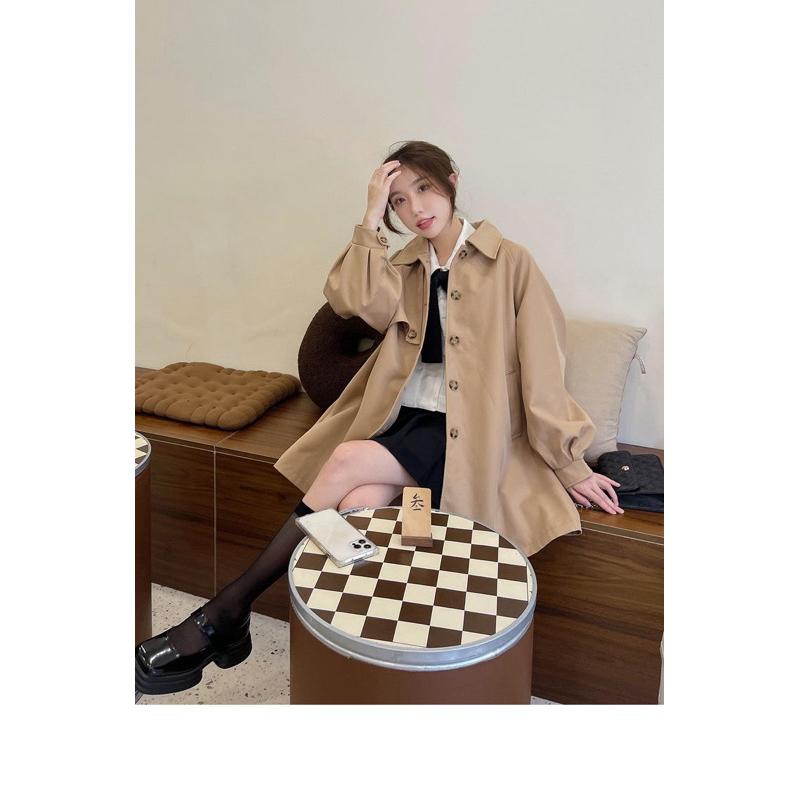 𝐑𝐈𝐂𝐇｜現貨♡實拍*韓版時尚中長款風衣外套 質感超好!!!-細節圖6