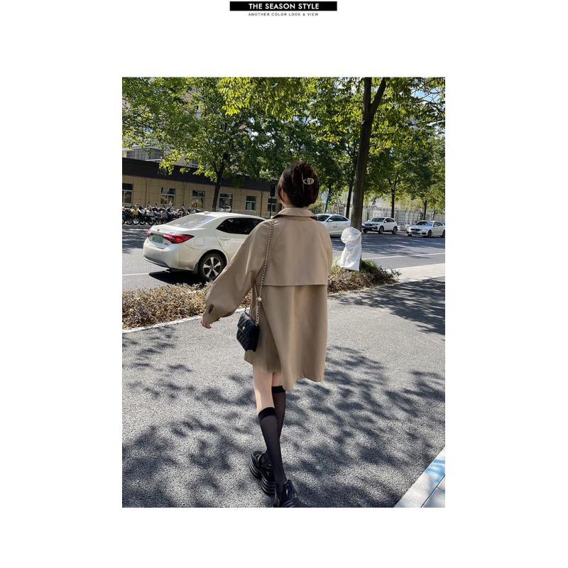 𝐑𝐈𝐂𝐇｜現貨♡實拍*韓版時尚中長款風衣外套 質感超好!!!-細節圖8