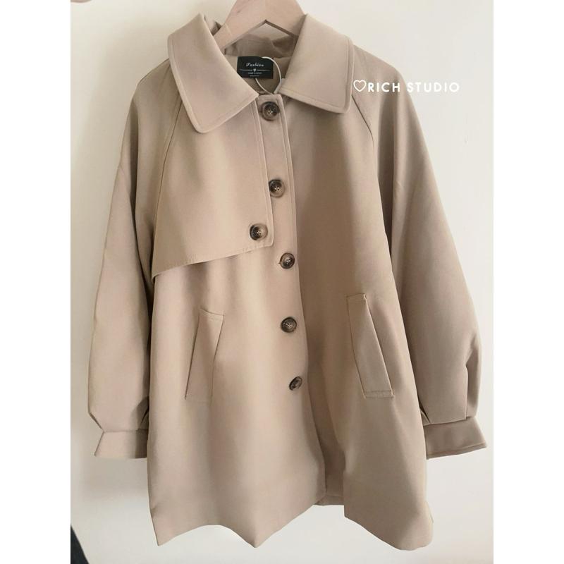 𝐑𝐈𝐂𝐇｜現貨♡實拍*韓版時尚中長款風衣外套 質感超好!!!-細節圖9
