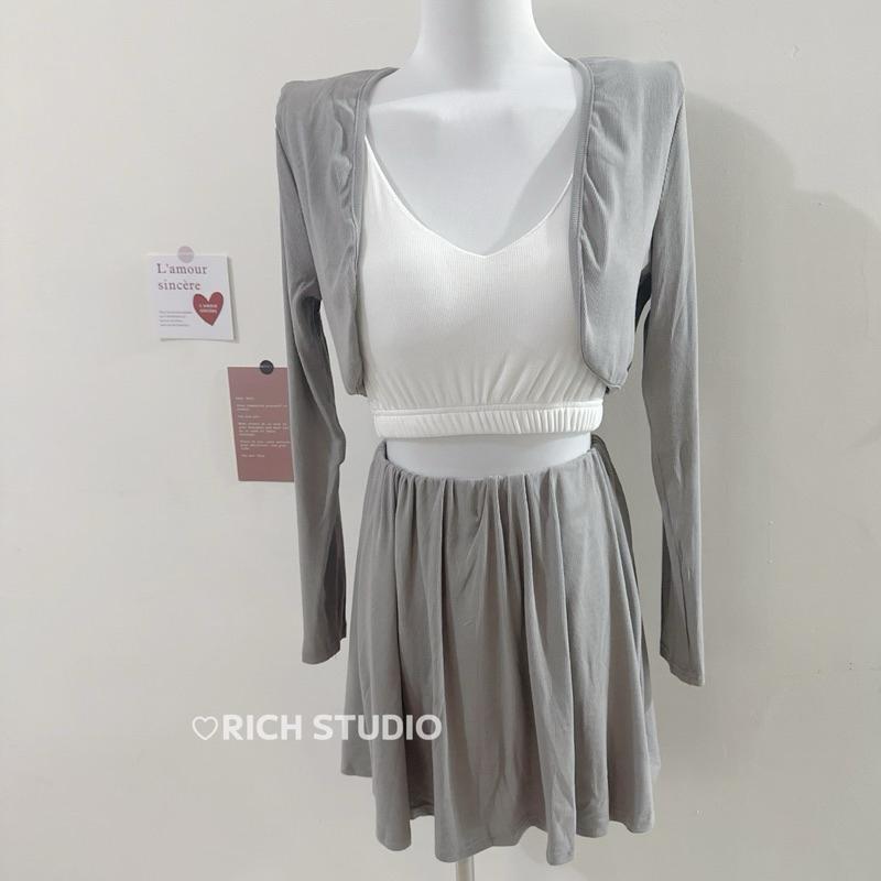 𝐑𝐈𝐂𝐇 🏷️ 𝐒𝐚𝐥𝐞 ୨୧小清新涼感面料套裝3件套可分開搭配 超值！-細節圖3