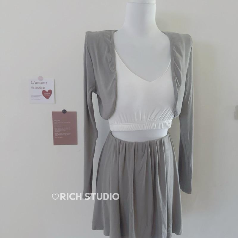 𝐑𝐈𝐂𝐇 🏷️ 𝐒𝐚𝐥𝐞 ୨୧小清新涼感面料套裝3件套可分開搭配 超值！-細節圖4