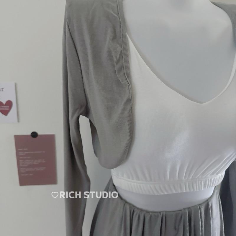 𝐑𝐈𝐂𝐇 🏷️ 𝐒𝐚𝐥𝐞 ୨୧小清新涼感面料套裝3件套可分開搭配 超值！-細節圖5