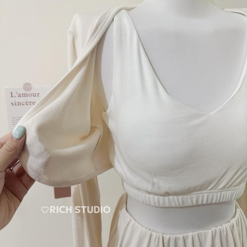 𝐑𝐈𝐂𝐇 🏷️ 𝐒𝐚𝐥𝐞 ୨୧小清新涼感面料套裝3件套可分開搭配 超值！-細節圖9