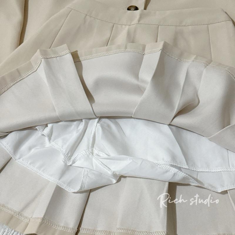 𝐑𝐈𝐂𝐇🏷️ 𝐒𝐚𝐥𝐞 ୨୧實拍*西裝外套+百褶裙兩件套🫧現貨-細節圖6