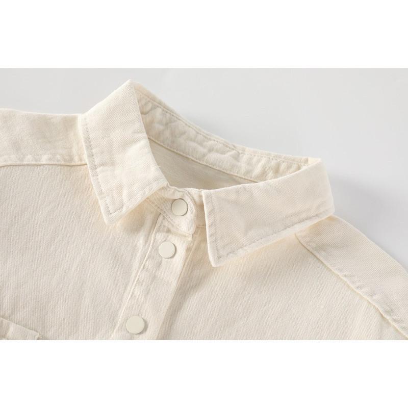 𝐑𝐈𝐂𝐇｜現貨+預購🫶🏻實拍*鹽系韓版襯衫疊穿披肩上衣-細節圖5