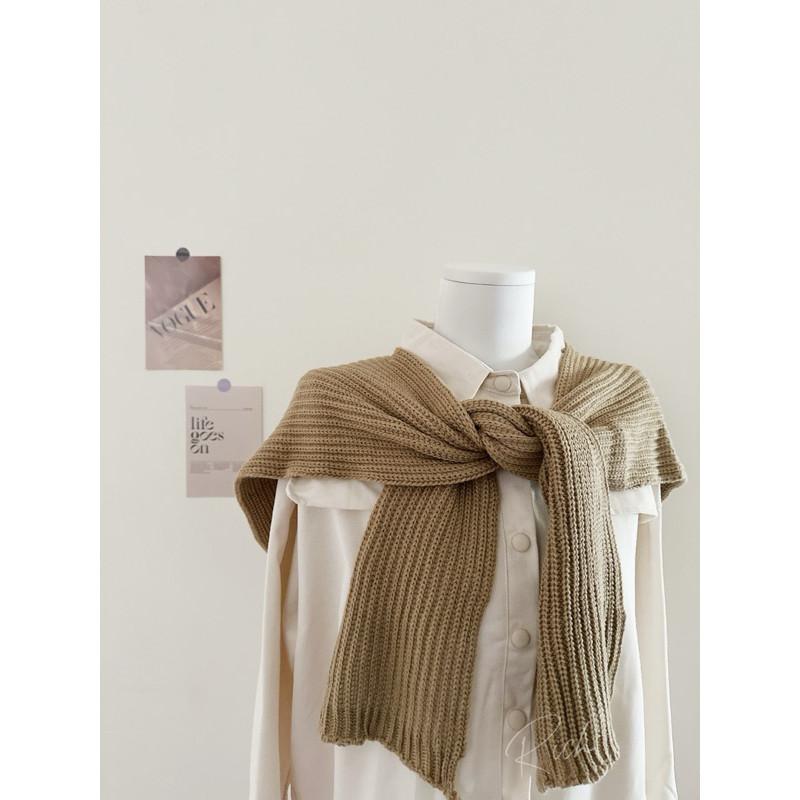 𝐑𝐈𝐂𝐇｜現貨+預購🫶🏻實拍*鹽系韓版襯衫疊穿披肩上衣-細節圖9