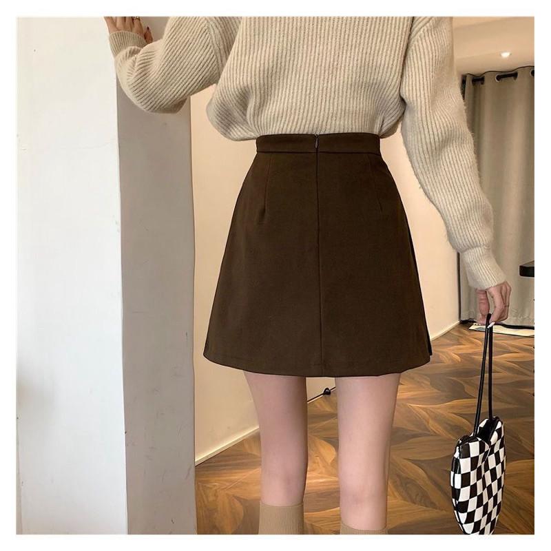 𝐑𝐈𝐂𝐇｜現貨+預購♡顯瘦A字毛呢百褶裙超好搭♡有安全褲-細節圖2