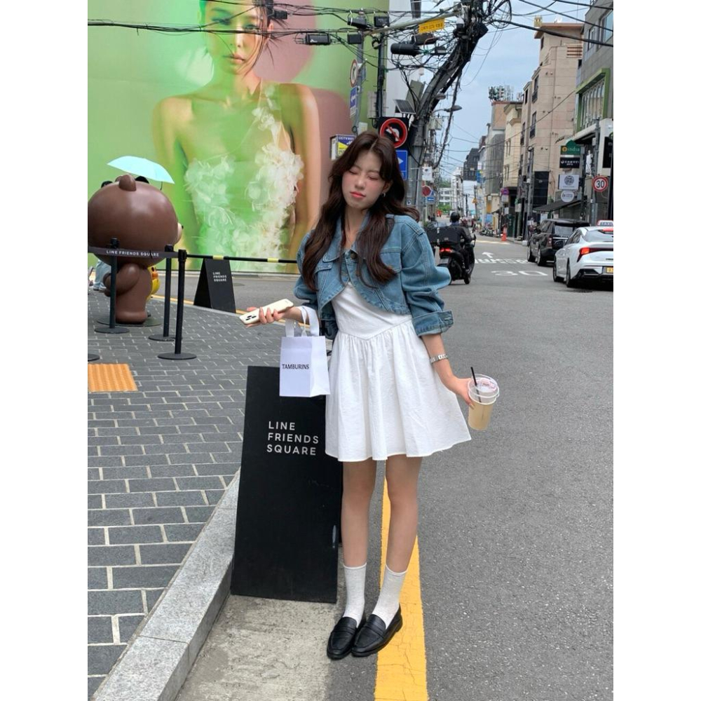 𝐑𝐈𝐂𝐇｜𝗧𝗛𝗘 𝗟𝗜𝗠𝗢𝗡🍋韓系復古翻領坎肩式百搭短款牛仔外套 預購 6070-細節圖6