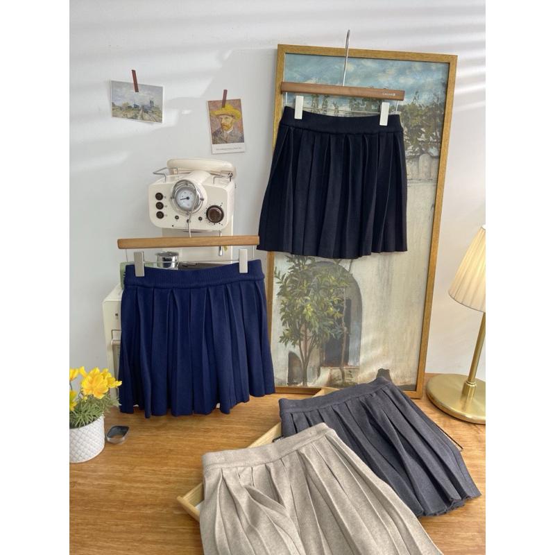 𝐑𝐈𝐂𝐇｜超顯瘦遮跨針織百褶裙🫶🏻現貨-細節圖4