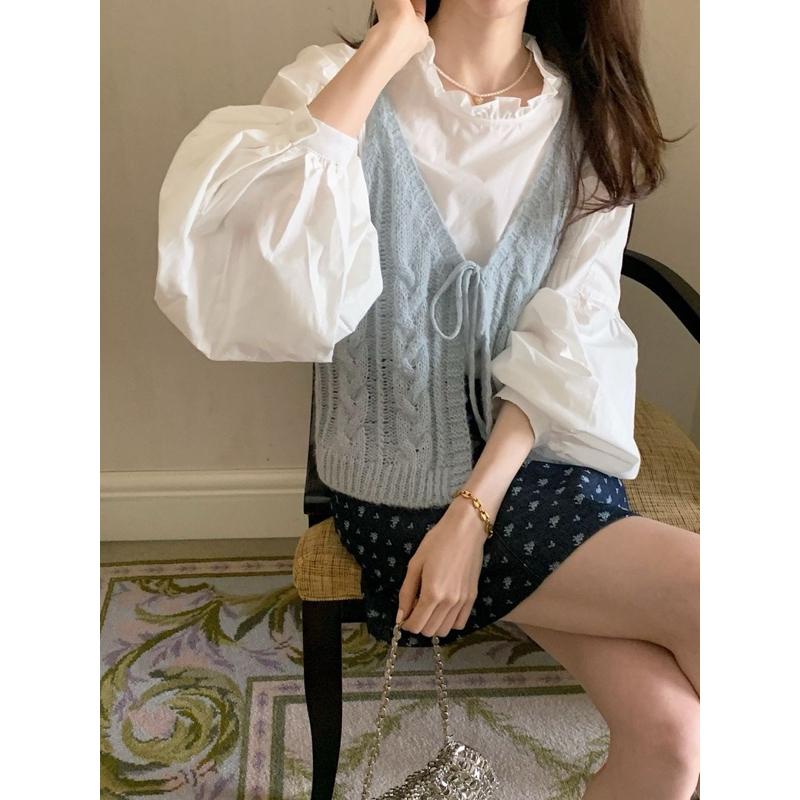 𝐑𝐈𝐂𝐇｜現貨🫶🏻超美*設計感針織毛衣百搭背心疊穿外穿-細節圖2