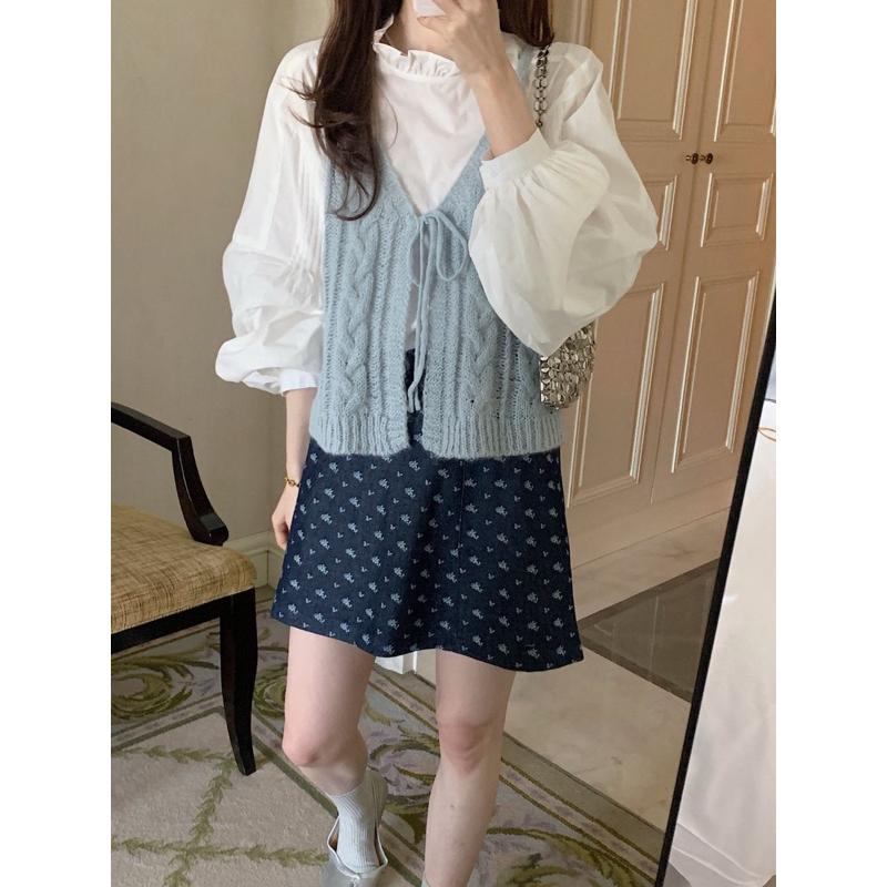 𝐑𝐈𝐂𝐇｜現貨🫶🏻超美*設計感針織毛衣百搭背心疊穿外穿-細節圖3