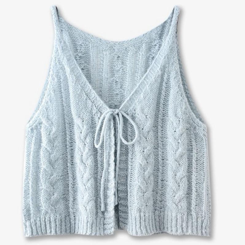 𝐑𝐈𝐂𝐇｜現貨🫶🏻超美*設計感針織毛衣百搭背心疊穿外穿-細節圖6