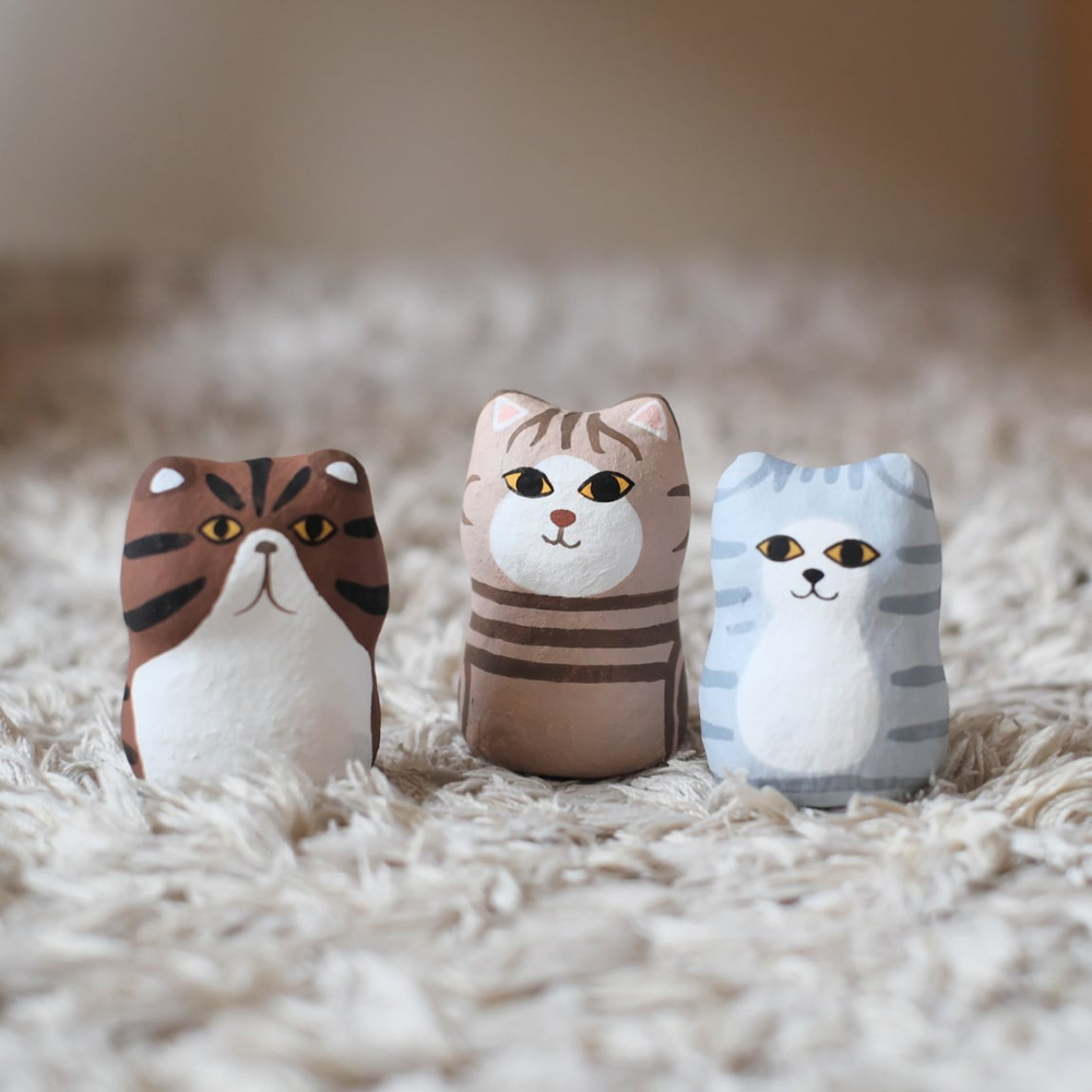 《希望之棲》【現貨】和紙香味貓張子(附箱) 日本緣起物 羅工房 京都職人手作 薰香貓擺飾 職人手繪-細節圖7