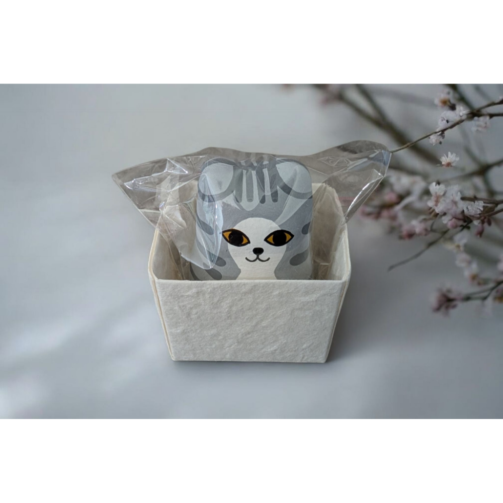 《希望之棲》【現貨】和紙香味貓張子(附箱) 日本緣起物 羅工房 京都職人手作 薰香貓擺飾 職人手繪-規格圖9