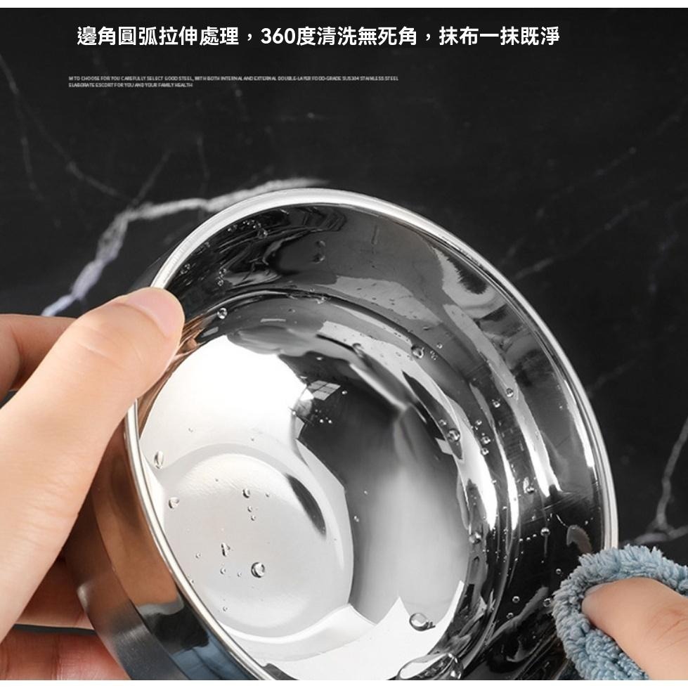 碗 不鏽鋼碗 大碗公  不鏽鋼碗 加厚雙層304不銹鋼碗 拉麵碗 湯碗 泡麵碗  沙拉碗 兒童碗 寵物碗 菜盤 狗盆-細節圖7