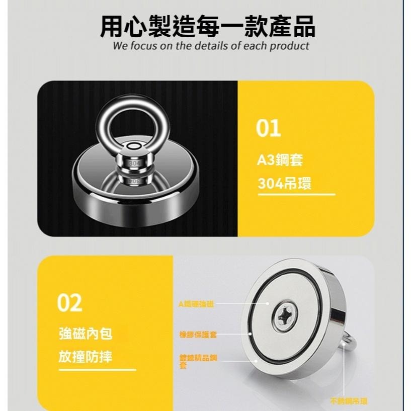 超強磁鐵 打撈磁鐵 強力磁鐵 工業磁鐵 強磁吸鐵 磁鐵打撈器 稀土磁鐵 釹鐵硼磁鐵 超強吸力磁鐵 強力打撈磁鐵 現貨-細節圖6