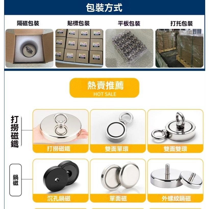 超強磁鐵 打撈磁鐵 強力磁鐵 工業磁鐵 強磁吸鐵 磁鐵打撈器 稀土磁鐵 釹鐵硼磁鐵 超強吸力磁鐵 強力打撈磁鐵 現貨-細節圖8