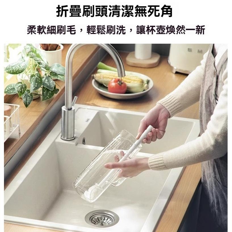摺疊刷 刷杯子神器 奶瓶刷 瓶子刷 刷子 保溫瓶 茶壺 水杯 奶瓶 保溫瓶刷 清潔刷 多功能刷子 DIY 清潔 無死角-細節圖7
