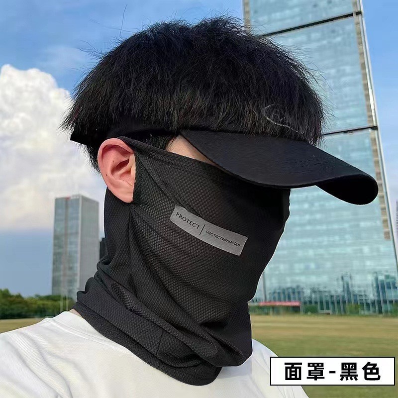 冰絲面罩 涼感頭巾 防曬面罩 夏日防曬 戶外防曬 騎行面罩 透氣頭巾 防塵防曬 冰絲涼感 運動頭巾 抗UV 現貨 GD-規格圖9