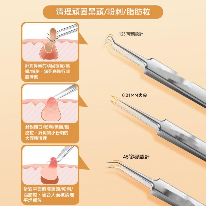 粉刺夾 睫毛夾 拔毛夾 夾鬍子 夾子 假睫毛鑷子 美睫師 嫁接睫毛 擠痘痘 祛痘針 清潔粉刺 黑頭粉刺 美容工具 痘痘棒-細節圖2