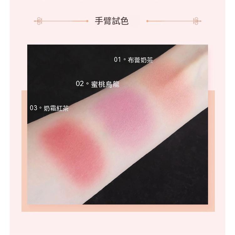 腮紅 三色腮紅 腮紅盤 正品裸妝持久自然胭脂曬紅女多色組合高光修容三合一體盤 夢幻女孩三色腮紅 修容 提亮 美顏可愛-細節圖8