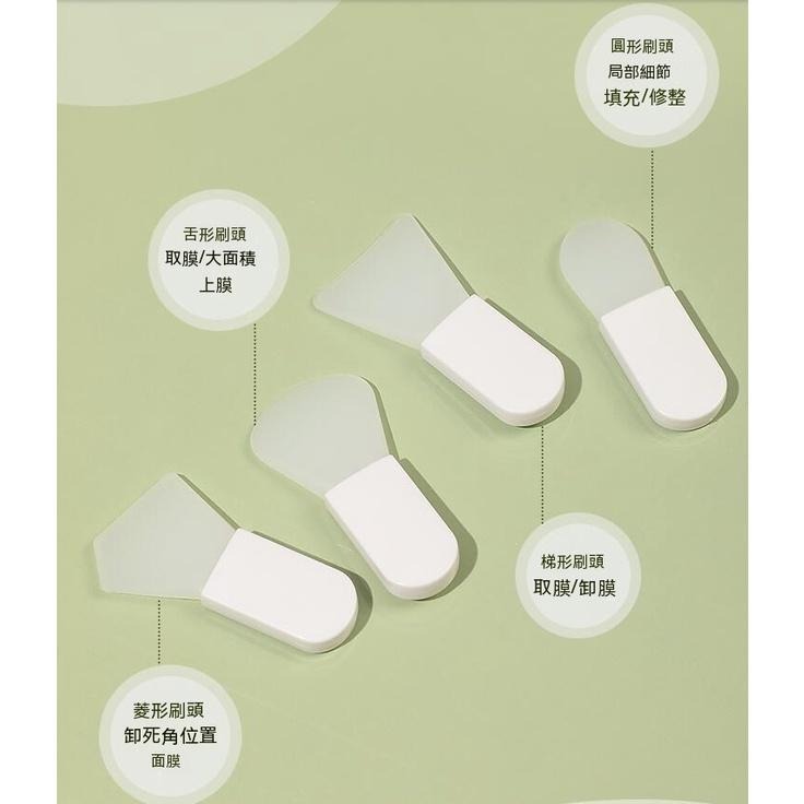 面膜刷 便攜迷你美容護膚矽膠面膜矽膠刷套裝泥膜刷臉部塗抹式美容化妝刷 矽膠面膜刷 敷臉刷 DIY 臉面保養刷 美容面膜刷-細節圖3