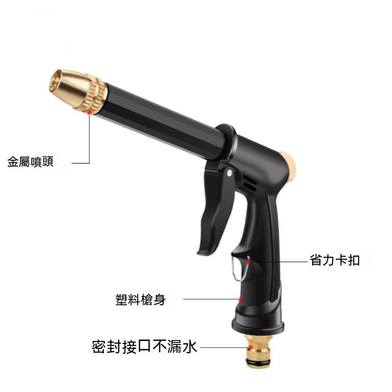 洗車水槍 噴水槍 洗車 DIY 水管 轉接頭 加壓水槍 高壓水槍 可調節 水龍頭加壓 直水槍 霧化 水槍 菜園 園藝-規格圖9