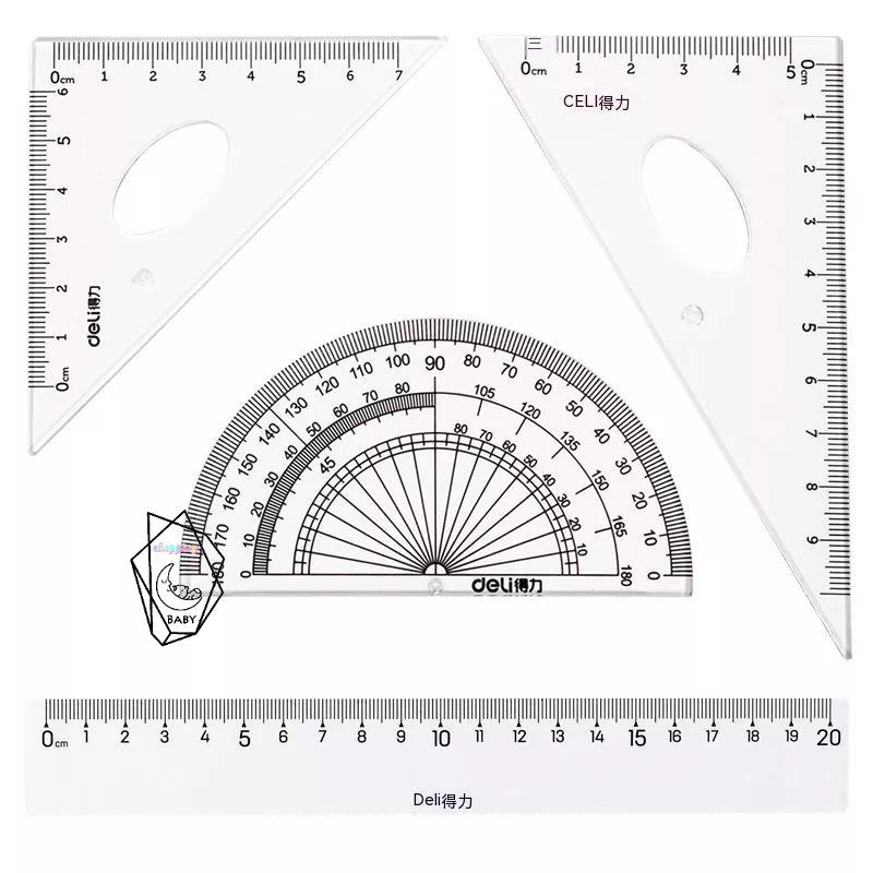 4件套組 文具 文具用品 尺 三角尺 直角尺 贈品直尺 文具組 文具 透明直尺 壓克力尺 直尺 文具 圓尺 量角器-細節圖6